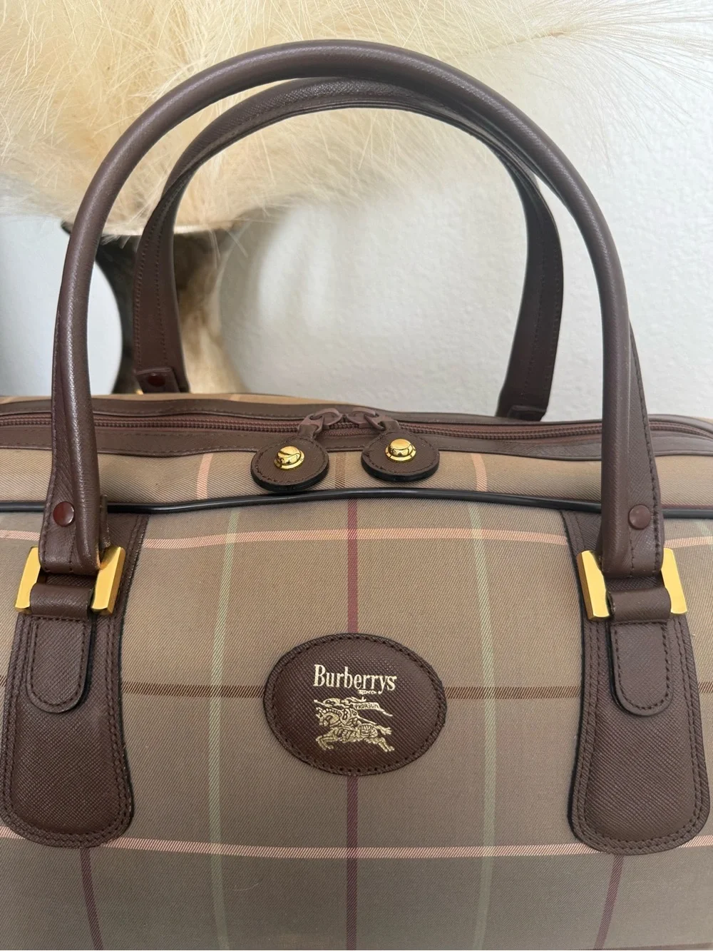 BURBERRYS Nova Check Boston Travel Bag